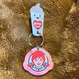 Bravocon Wendy's 2025 Frosty Keychain with Red & Pink Logo Charm
